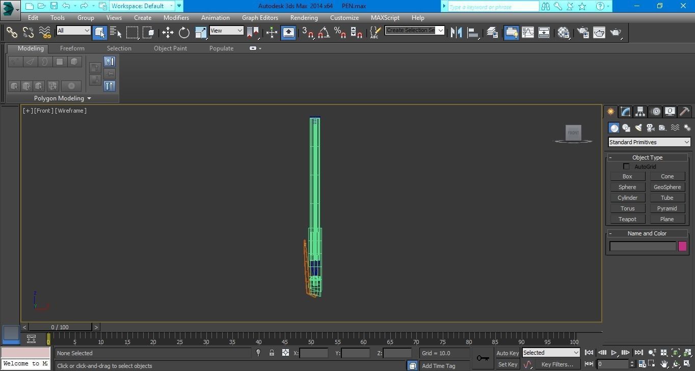 Ballpoint Pen Low-poly 3D model_1