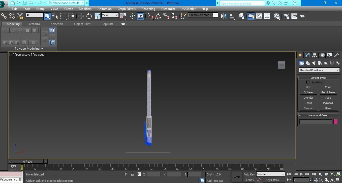 Ballpoint Pen Low-poly 3D model_3