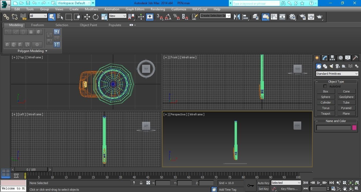 Ballpoint Pen Low-poly 3D model_5