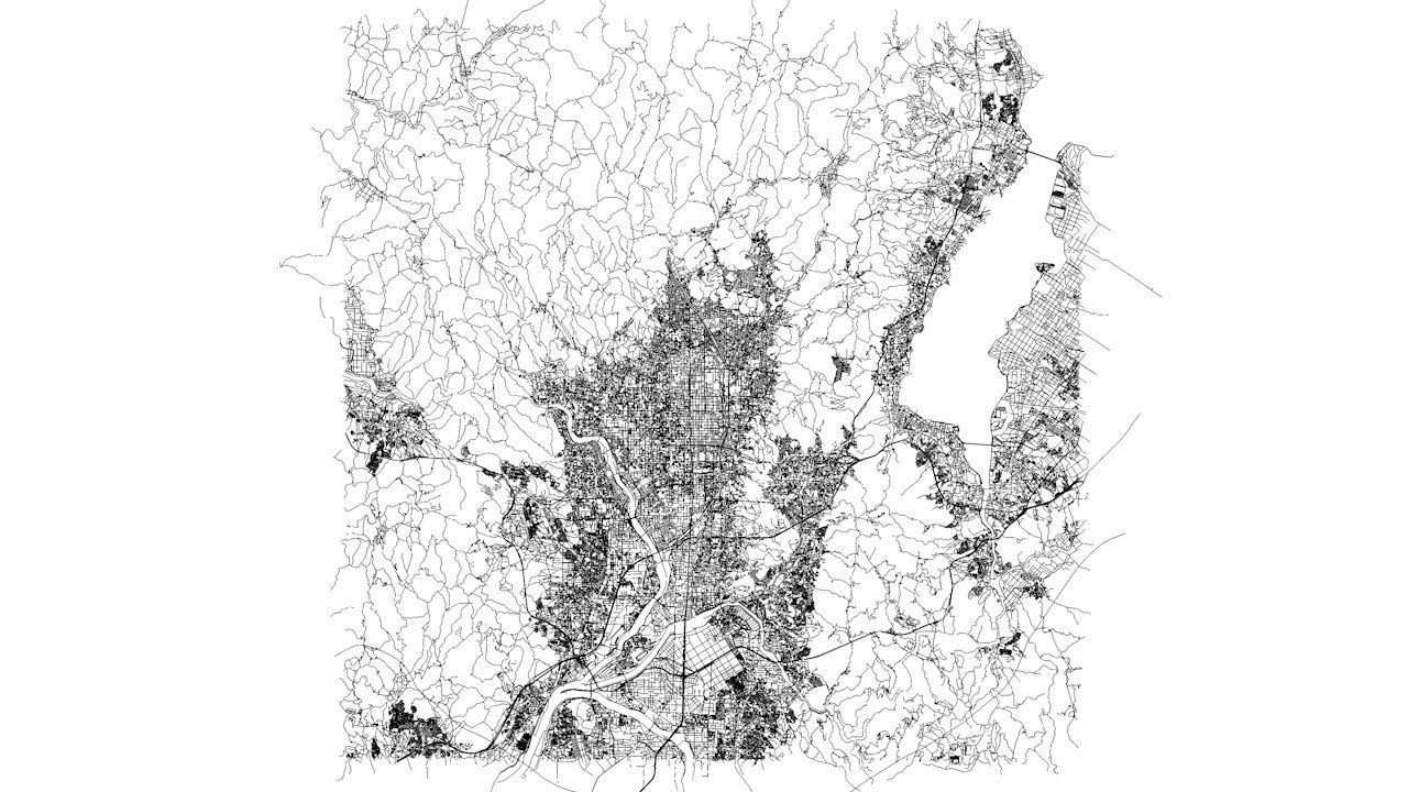 Kyoto Road Network and Streets 3D model_9