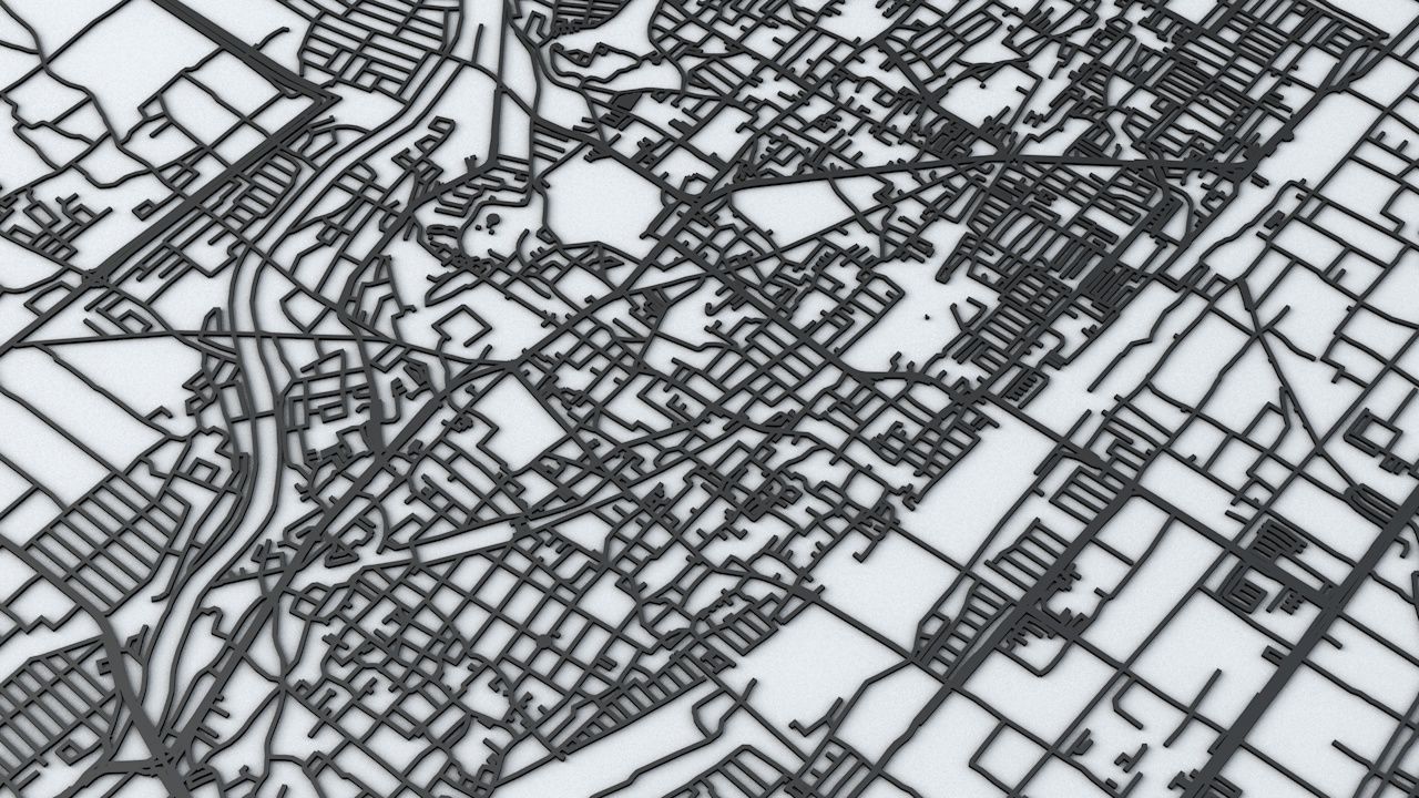 Kyoto Road Network and Streets 3D model_3
