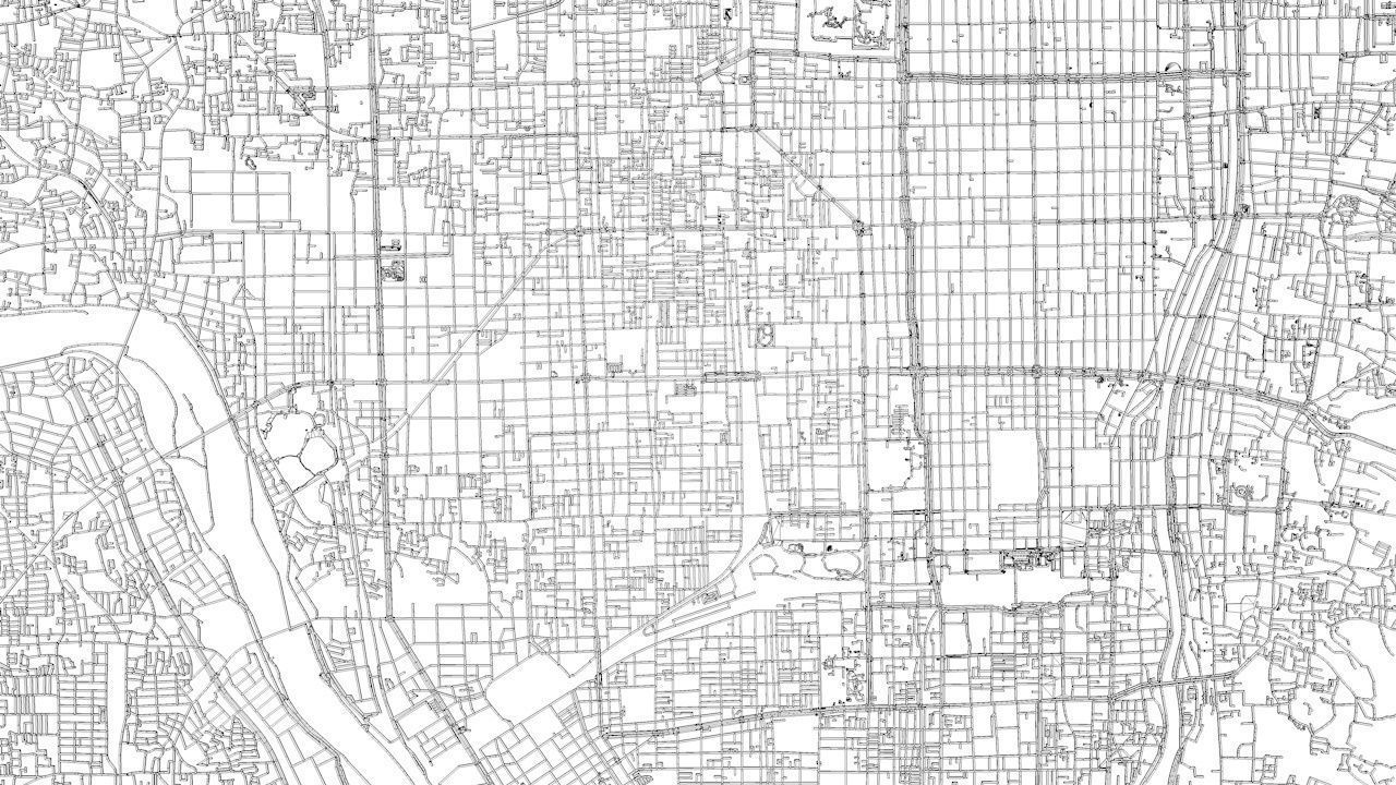 Kyoto Road Network and Streets 3D model_10