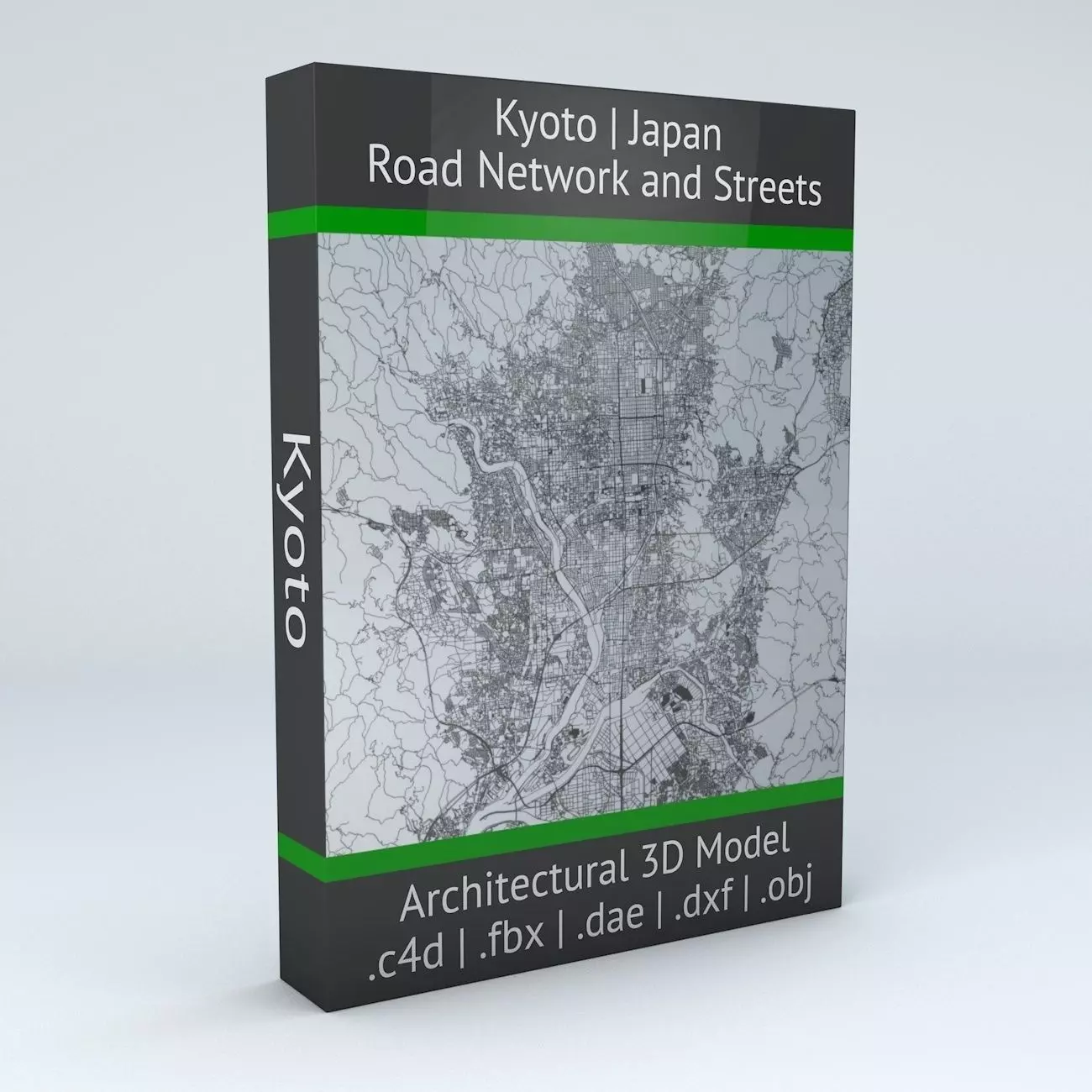 Kyoto Road Network and Streets 3D model_0