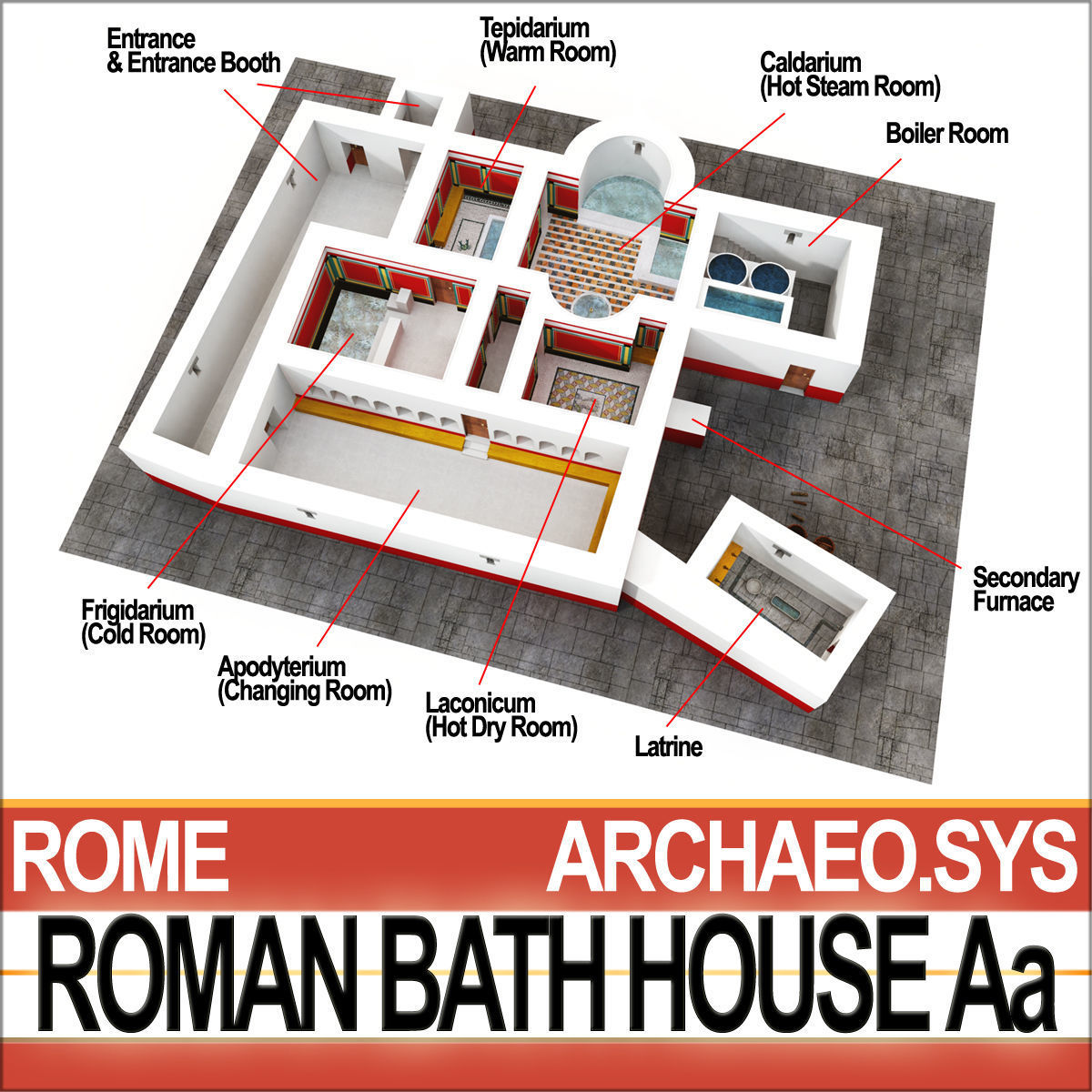 Roman Bath House Aa 3D model_2