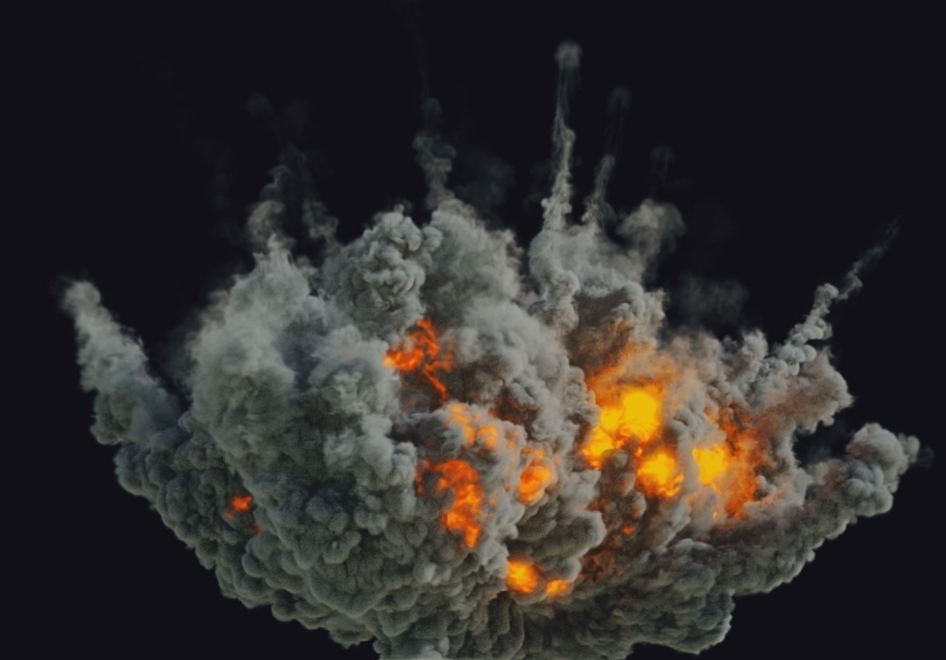 Houdini Pyrofx Megapack Element File Heavy Airstrike Asset  Low-poly 3D model_2