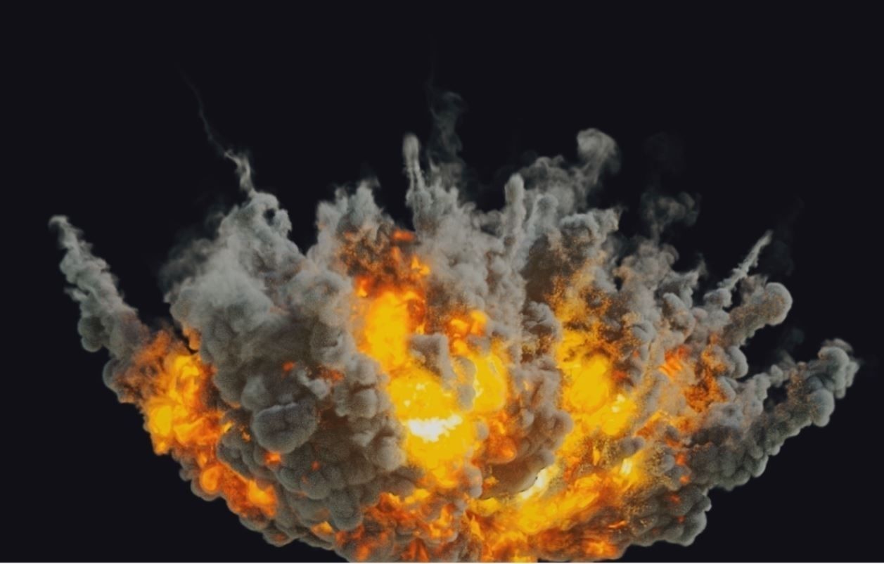Houdini Pyrofx Megapack Element File Heavy Airstrike Asset  Low-poly 3D model_4
