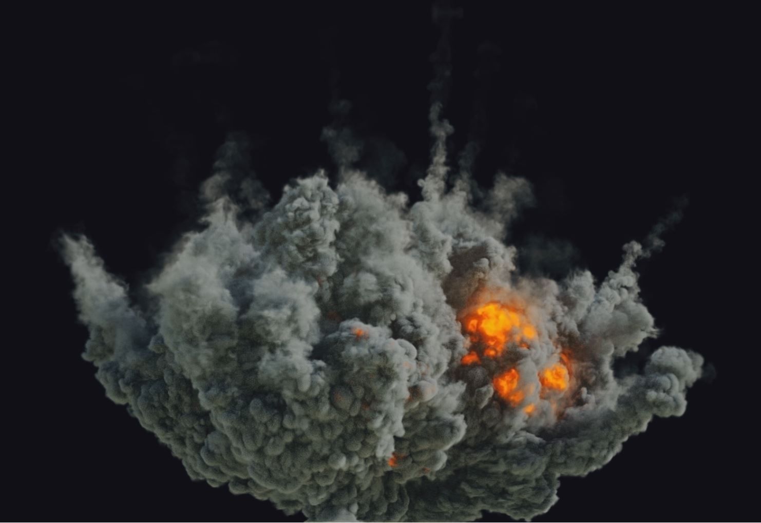 Houdini Pyrofx Megapack Element File Heavy Airstrike Asset  Low-poly 3D model_3