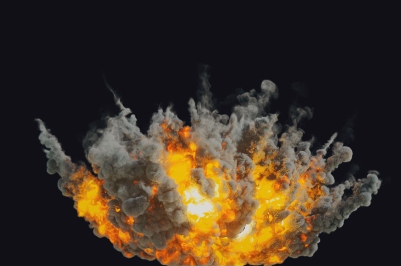 Houdini Pyrofx Megapack Element File Heavy Airstrike Asset  Low-poly 3D model_7