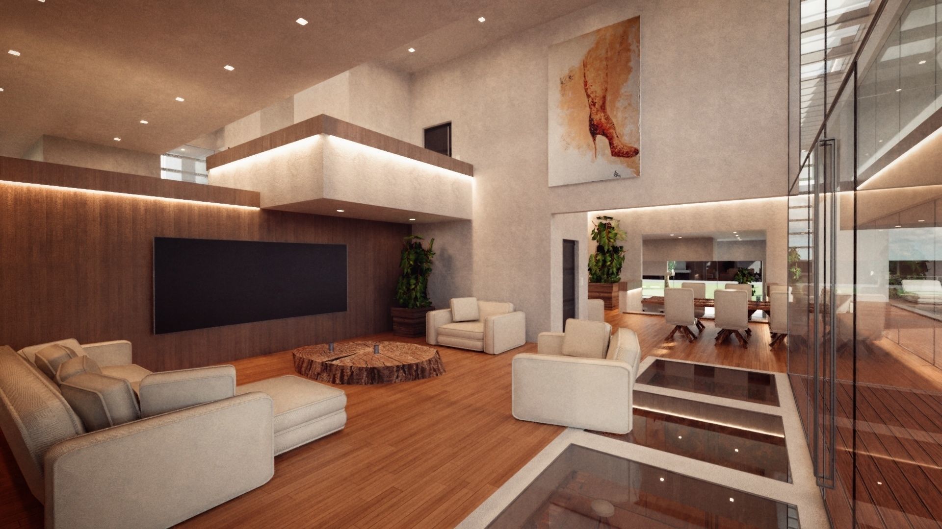 Modern Mansion Complete Modular Asset Kit Low-poly 3D model_6