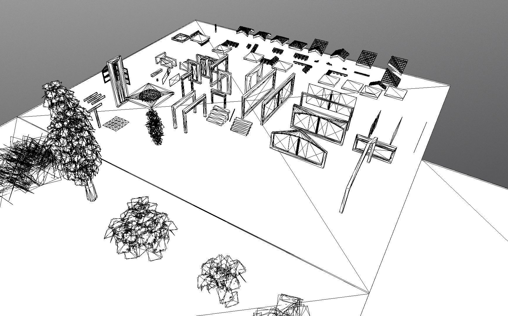 Modern Mansion Complete Modular Asset Kit Low-poly 3D model_30