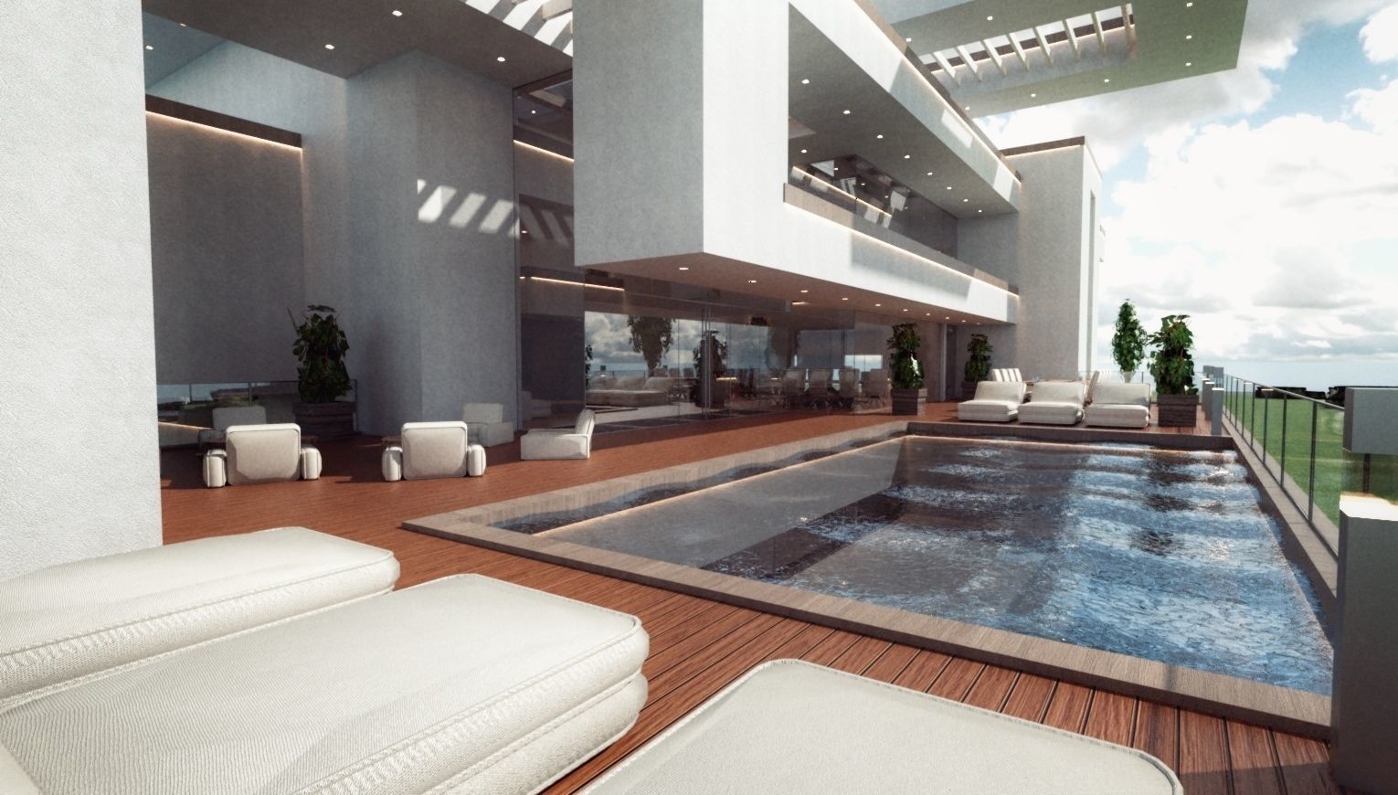 Modern Mansion Complete Modular Asset Kit Low-poly 3D model_16