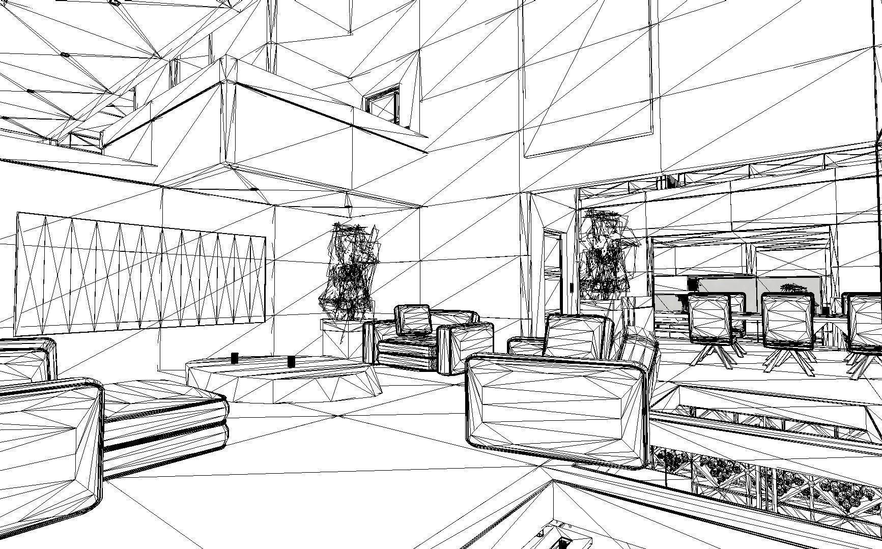 Modern Mansion Complete Modular Asset Kit Low-poly 3D model_31