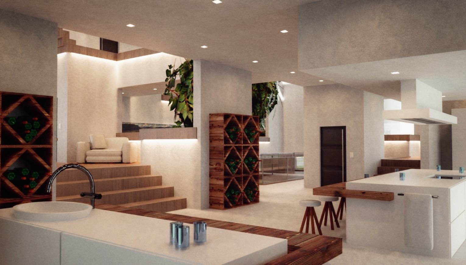 Modern Mansion Complete Modular Asset Kit Low-poly 3D model_9