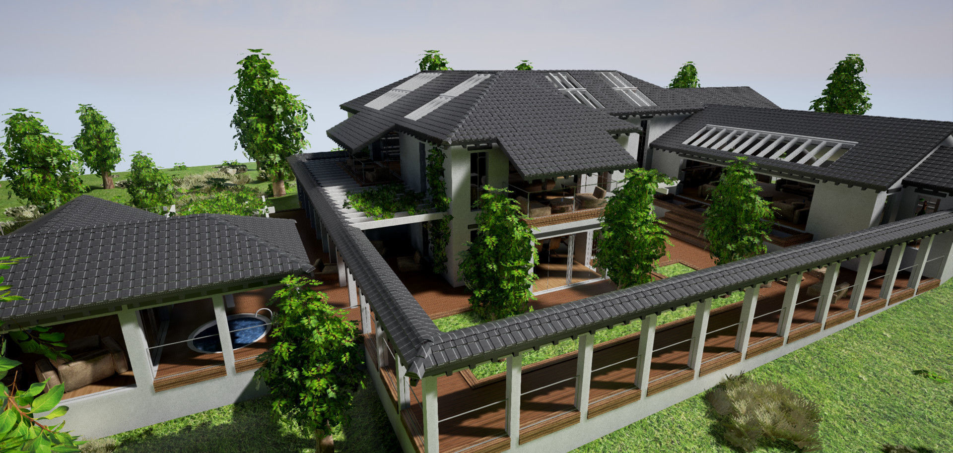 Modern Mansion Complete Modular Asset Kit Low-poly 3D model_25