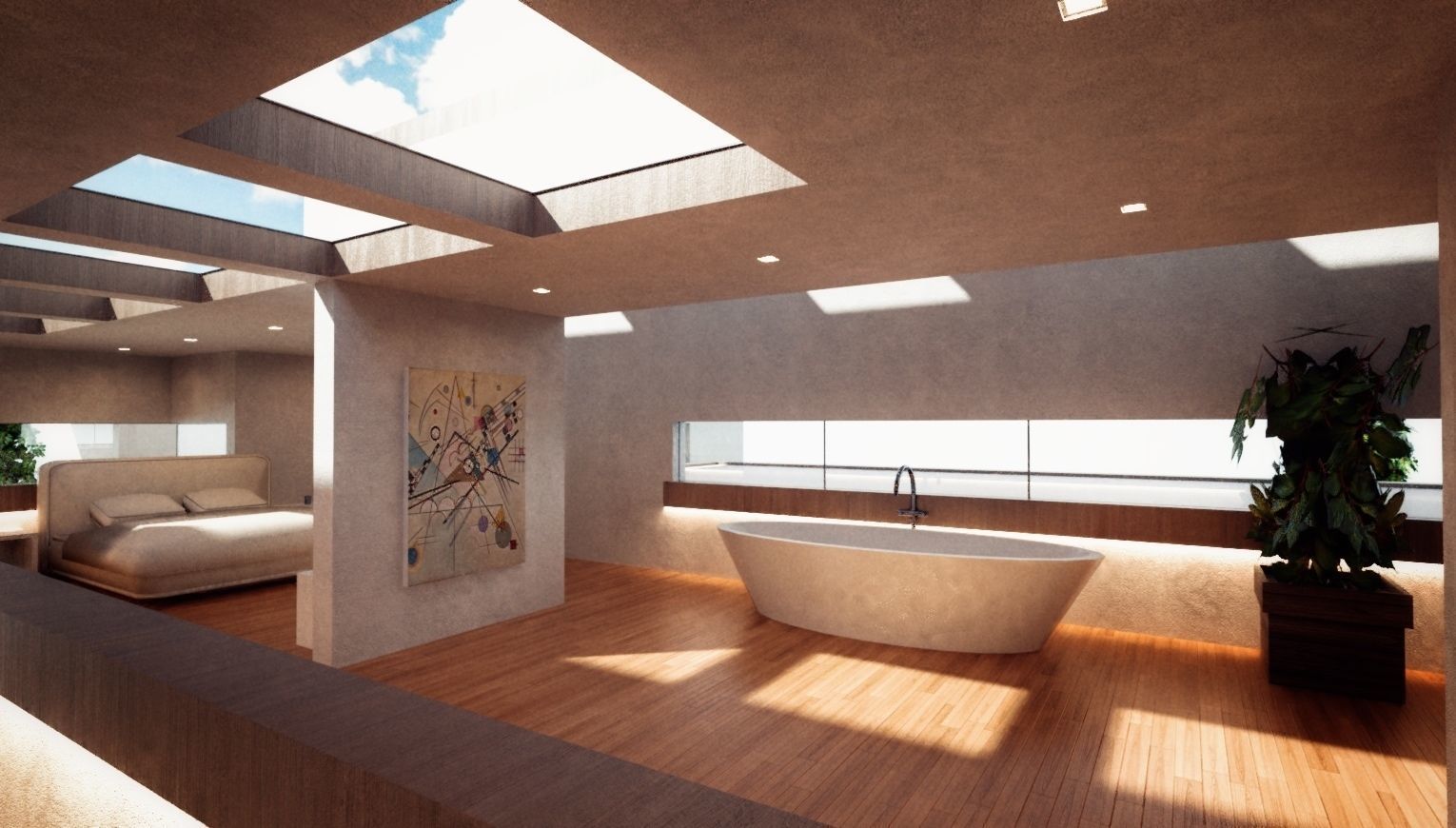 Modern Mansion Complete Modular Asset Kit Low-poly 3D model_3