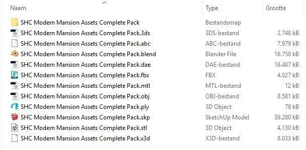 Modern Mansion Complete Modular Asset Kit Low-poly 3D model_17