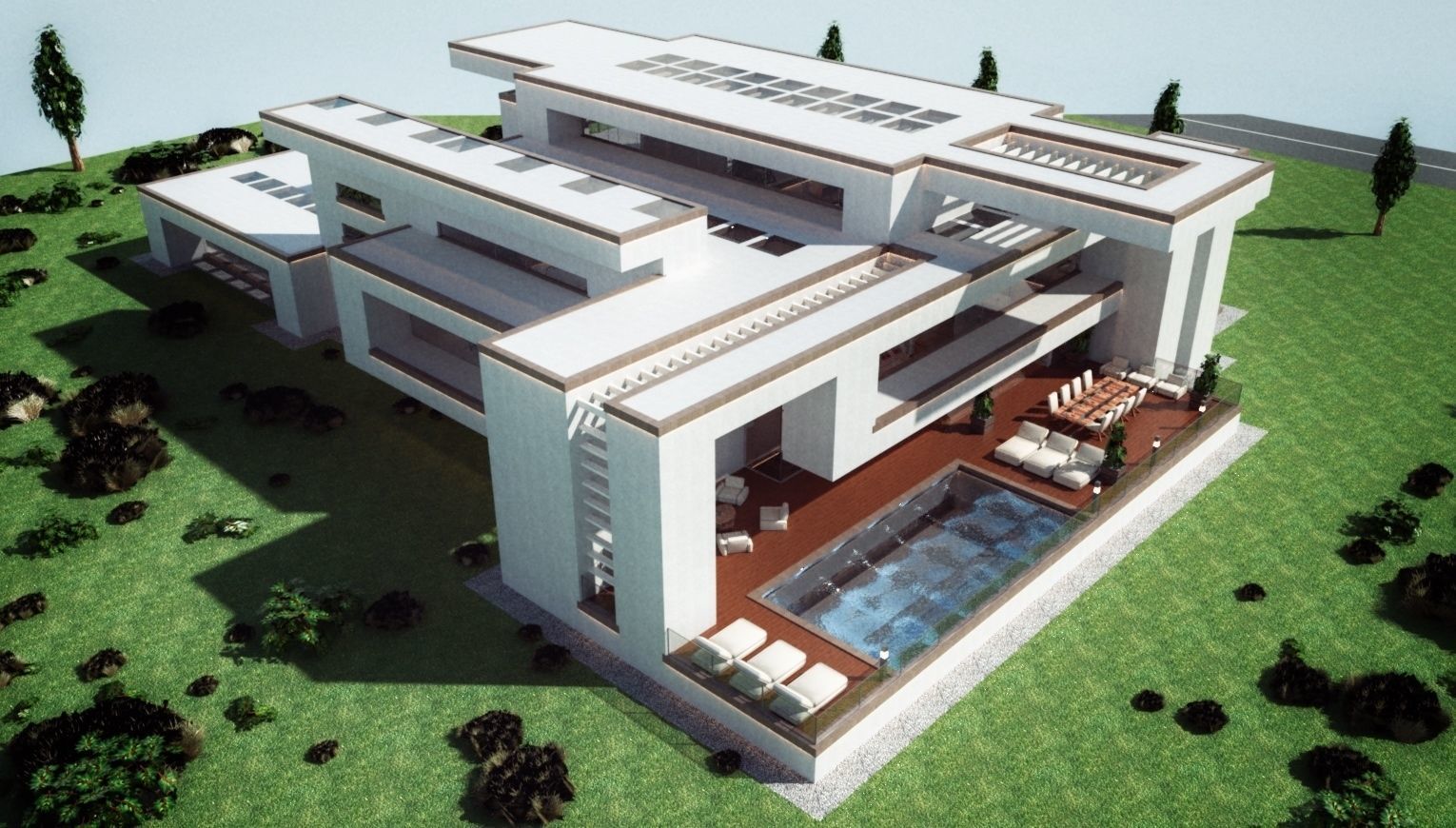 Modern Mansion Complete Modular Asset Kit Low-poly 3D model_7