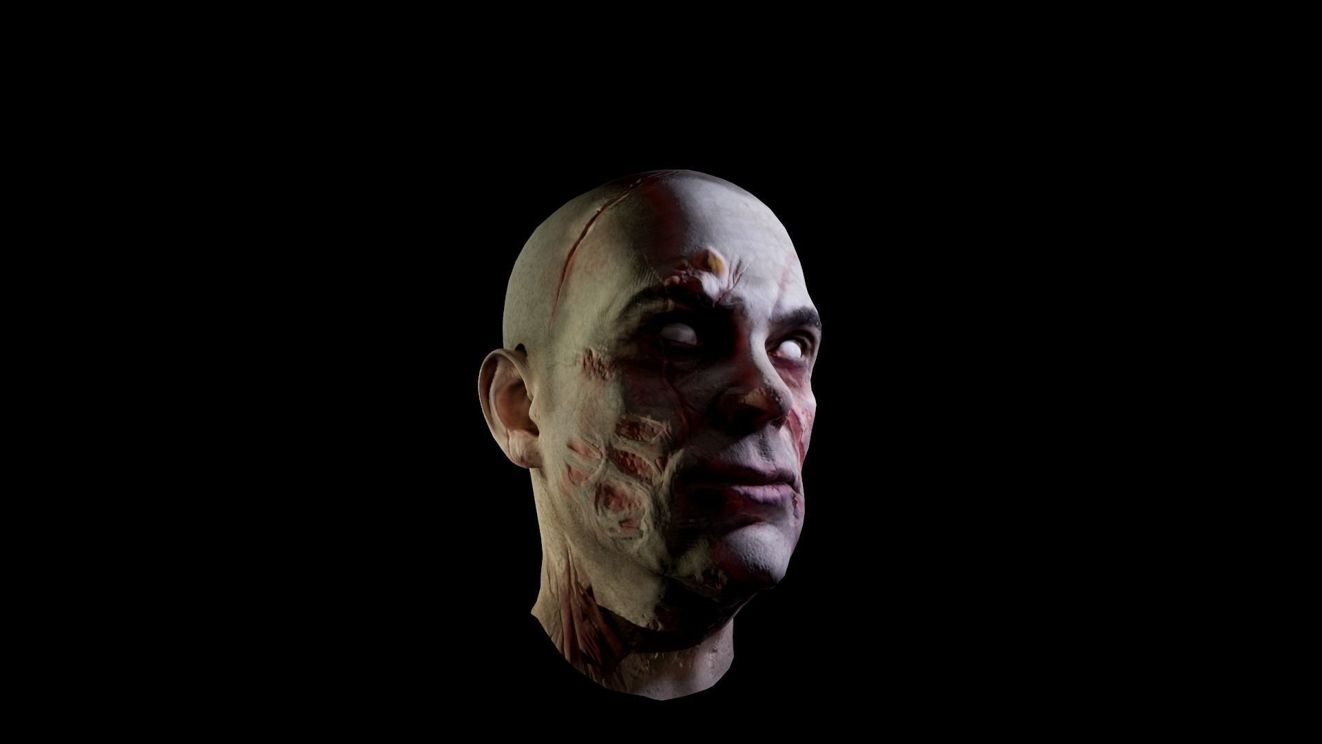 Zombie Head Low Poly Low-poly 3D model_10