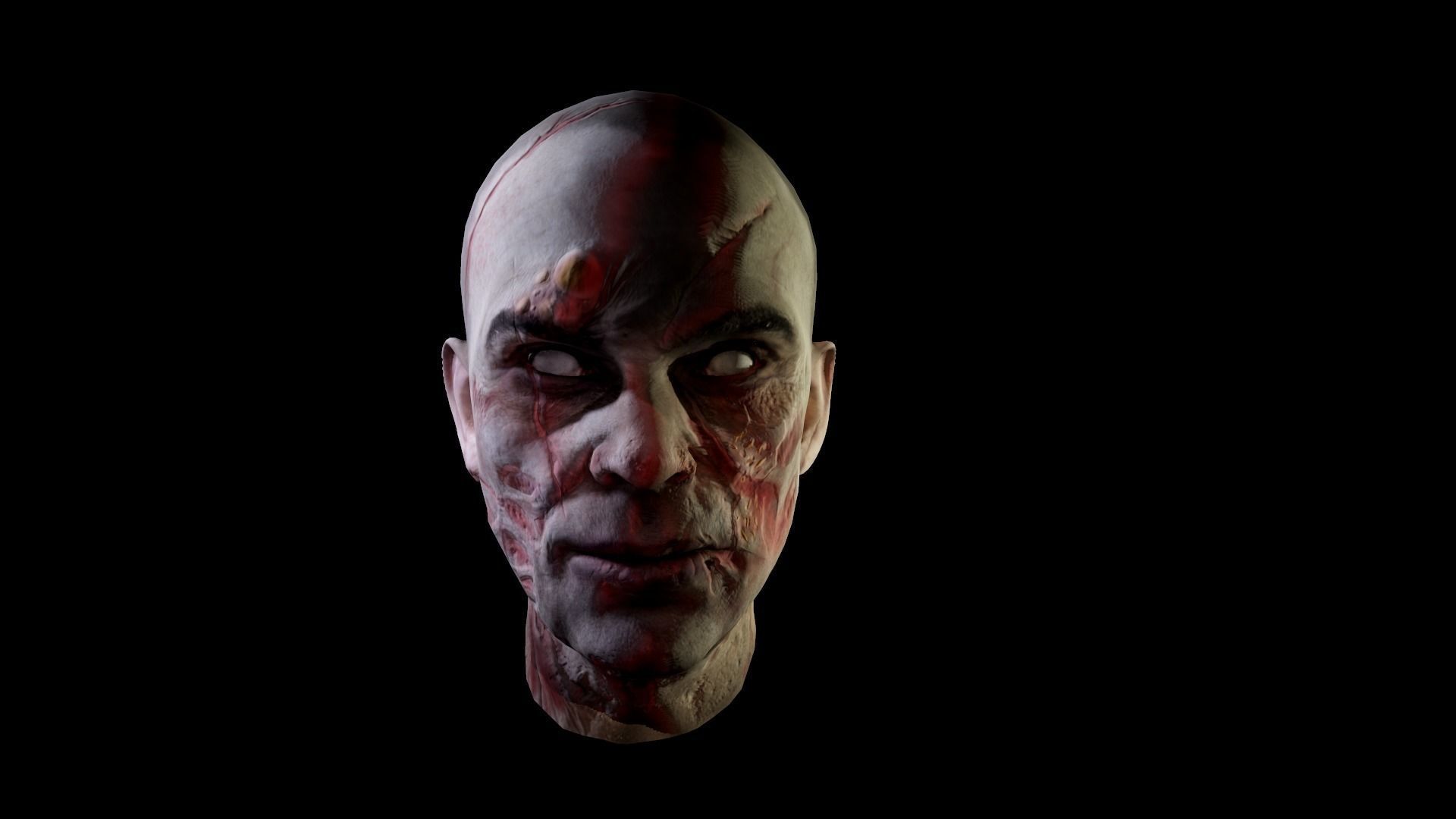 Zombie Head Low Poly Low-poly 3D model_5
