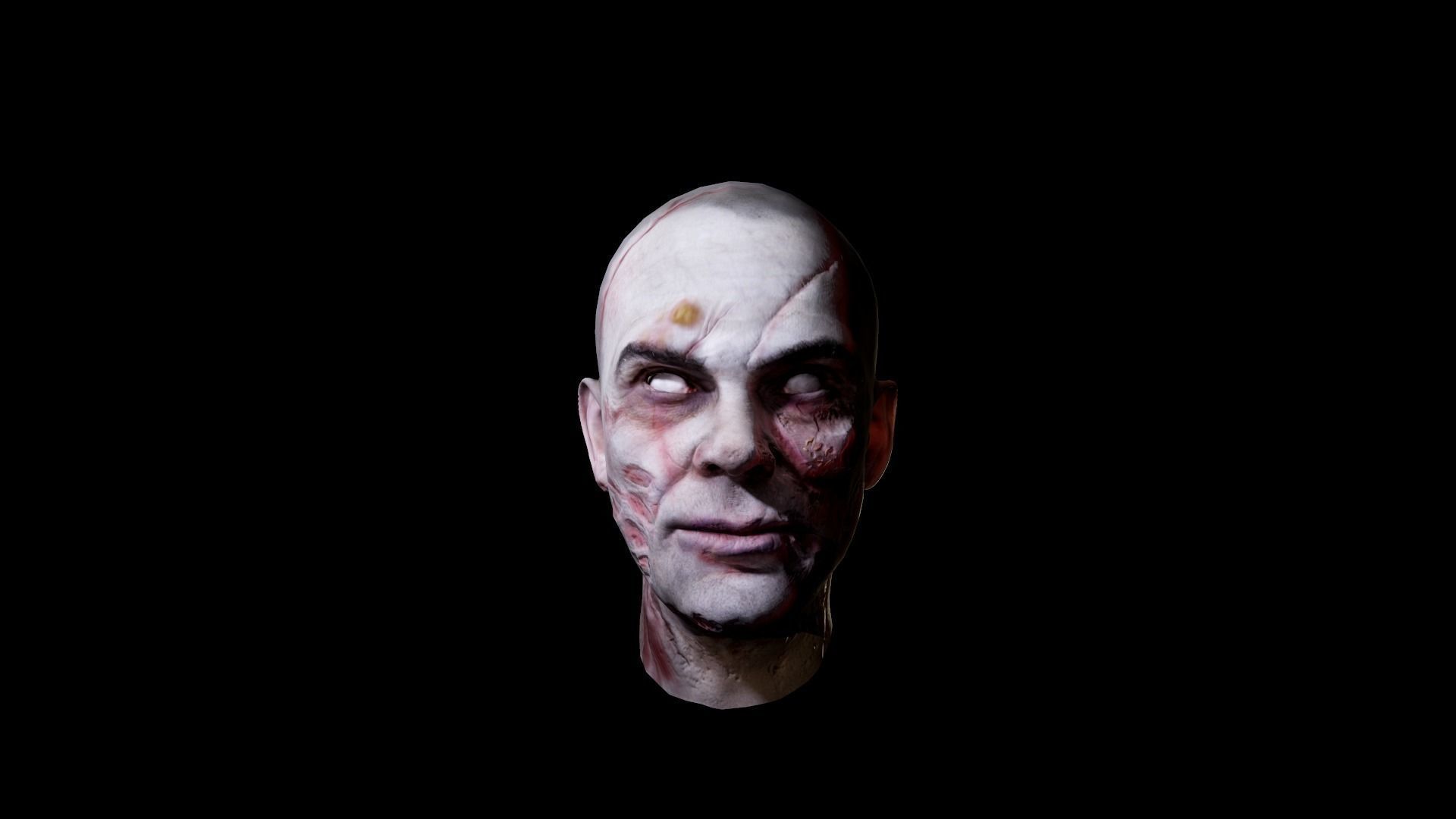 Zombie Head Low Poly Low-poly 3D model_7
