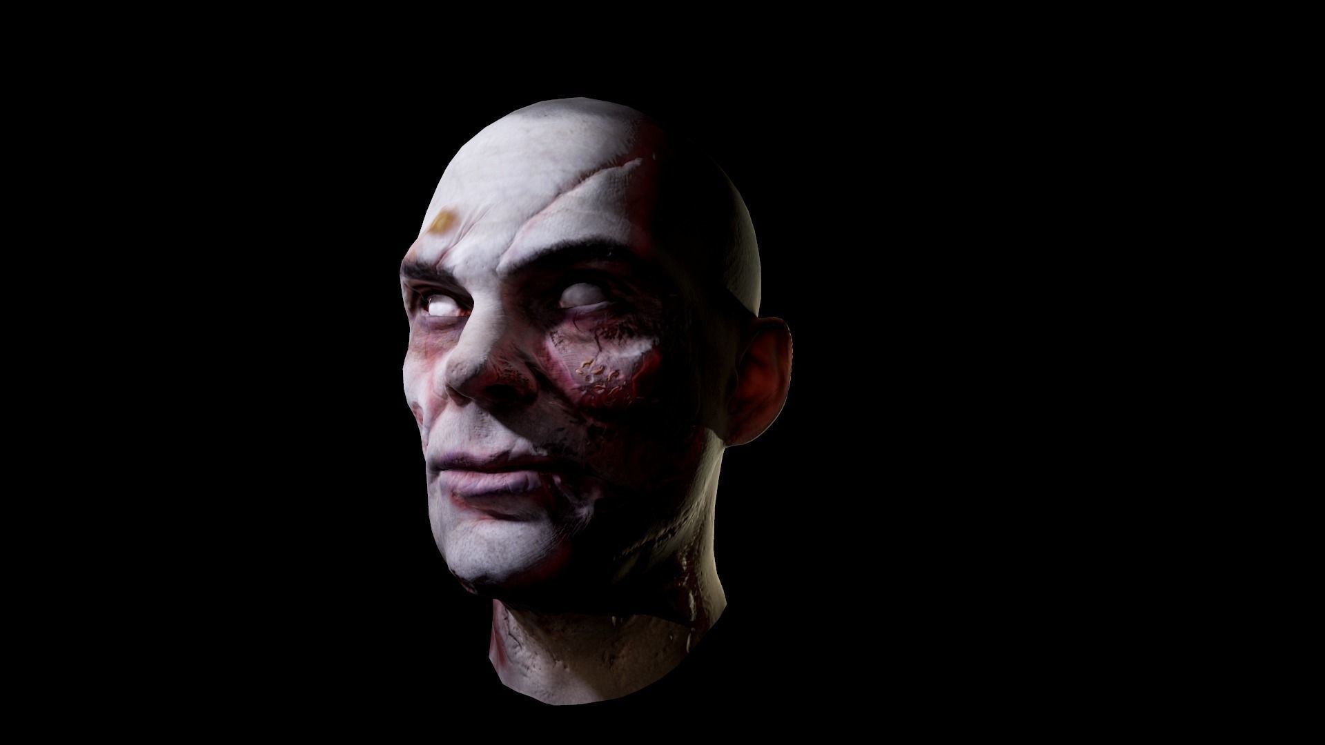 Zombie Head Low Poly Low-poly 3D model_4