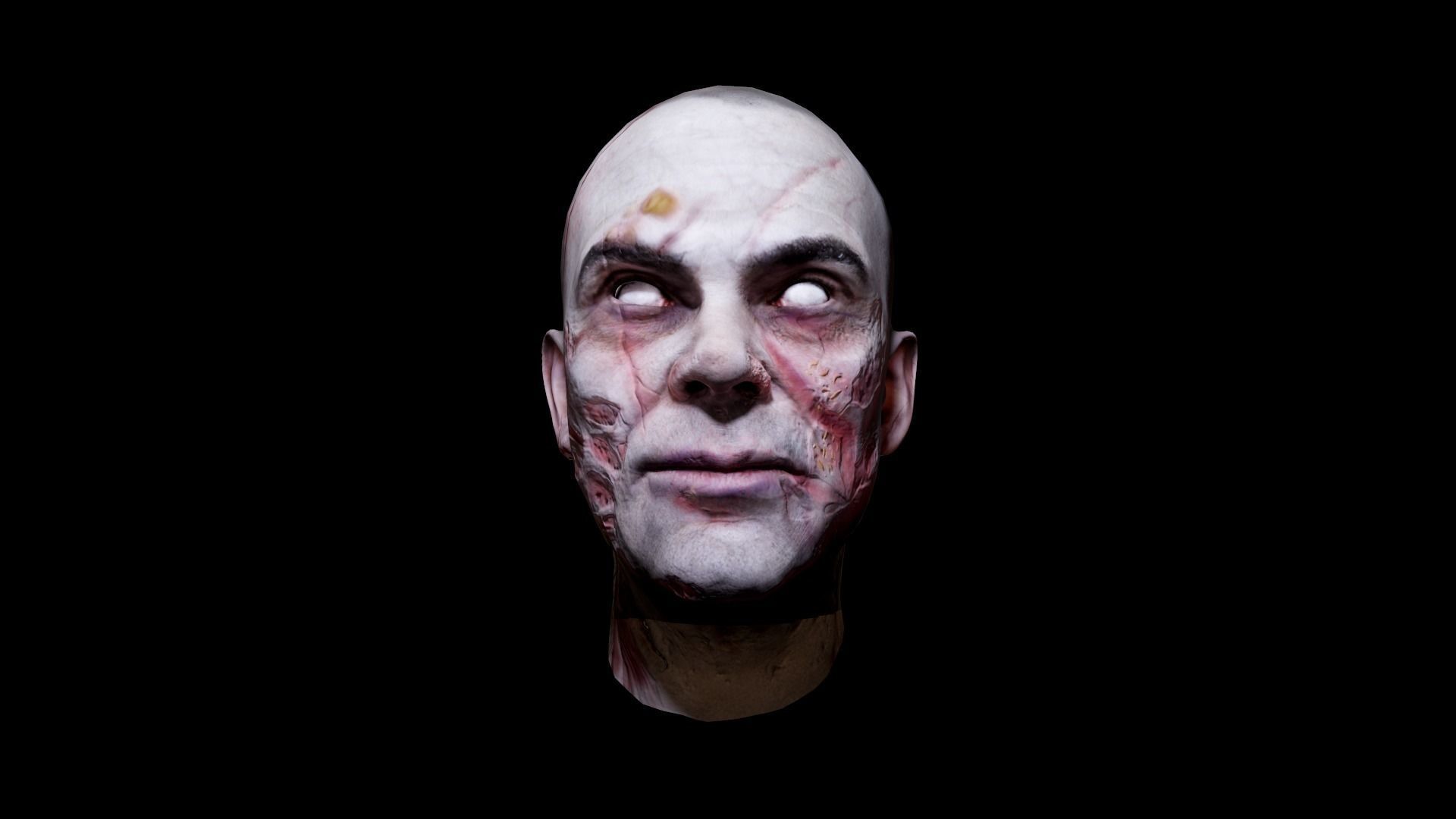 Zombie Head Low Poly Low-poly 3D model_0
