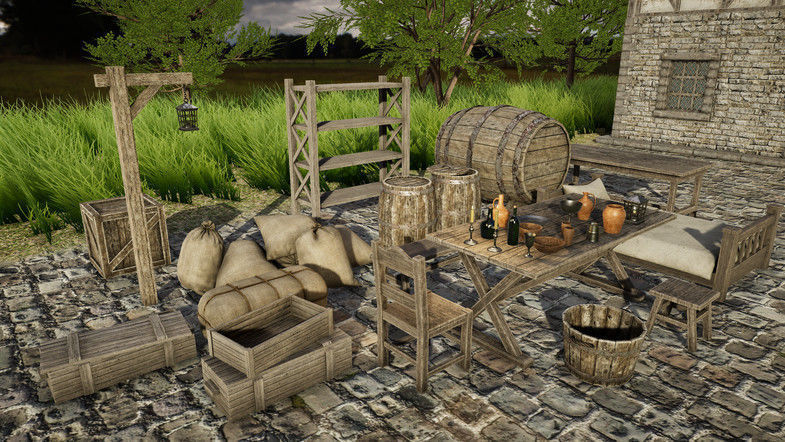 HQ Modular Fantasy House Low-poly 3D model_9