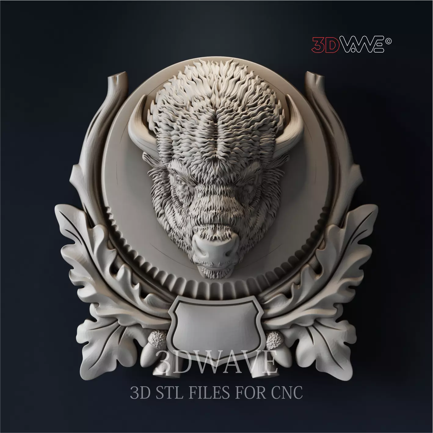 BISON TROPHY WALL DECOR 3D print model_0