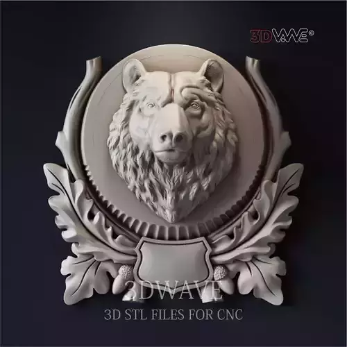 BEAR TROPHY WALL DECOR 3d stl files for CNC 3D print model
