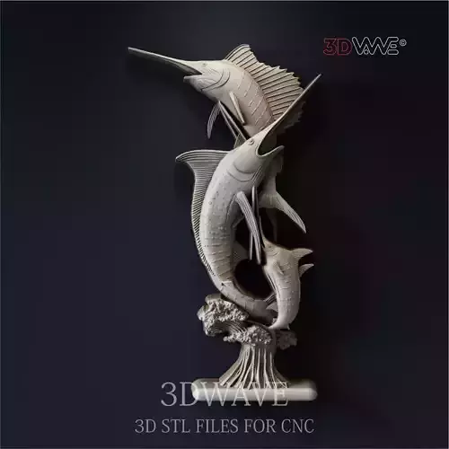 BLUE MARLIN 3d stl files for CNC 3D print model