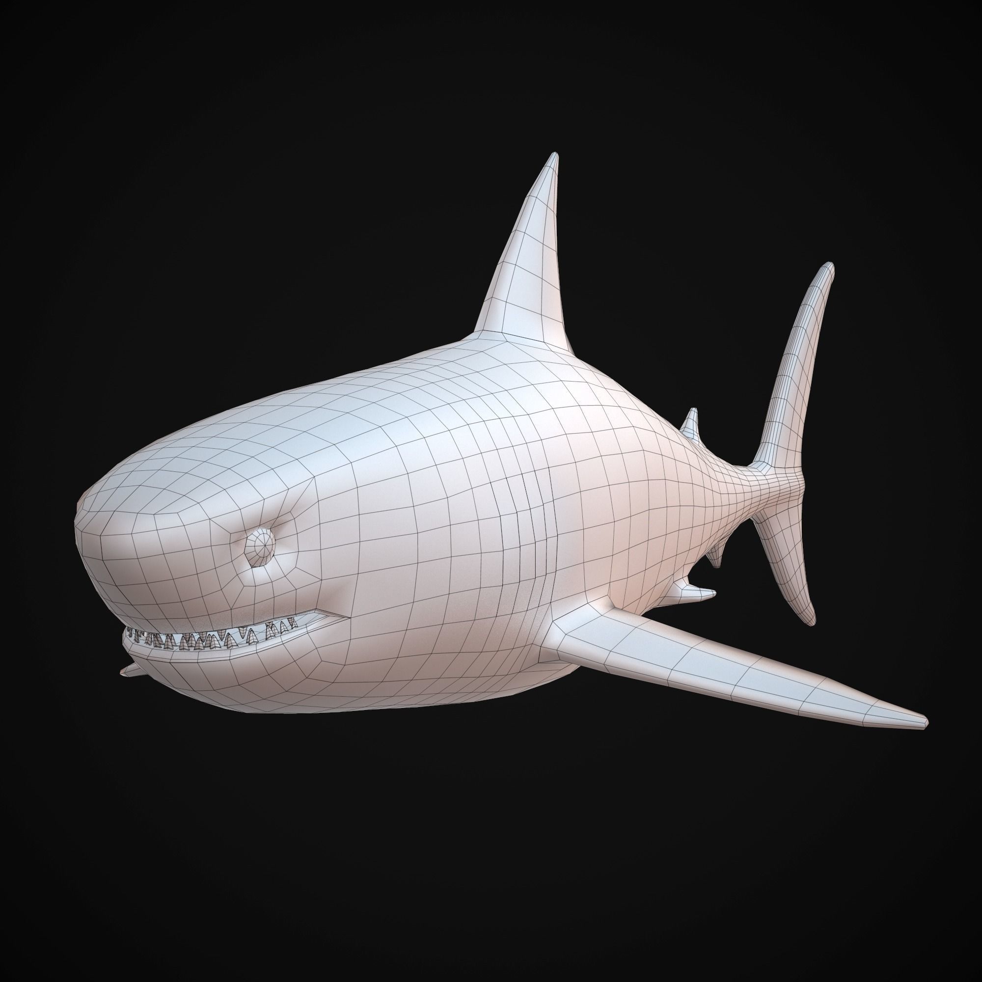 Sharks - 4 Pack Low-poly 3D model_2
