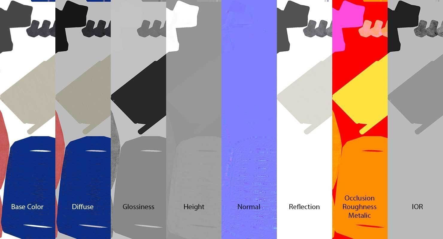 School Study Chair Low-poly 3D model_19