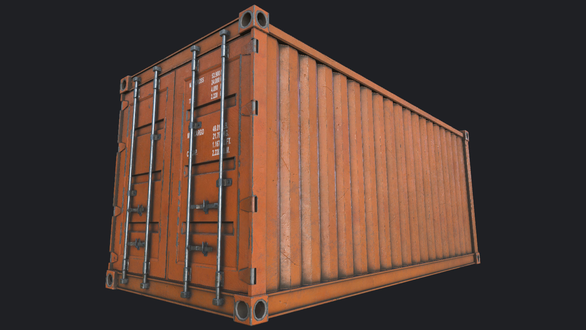 Cargo Container PBR Low-poly 3D model_1