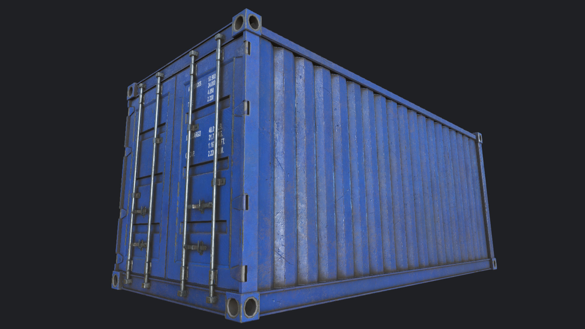Cargo Container PBR Low-poly 3D model_3