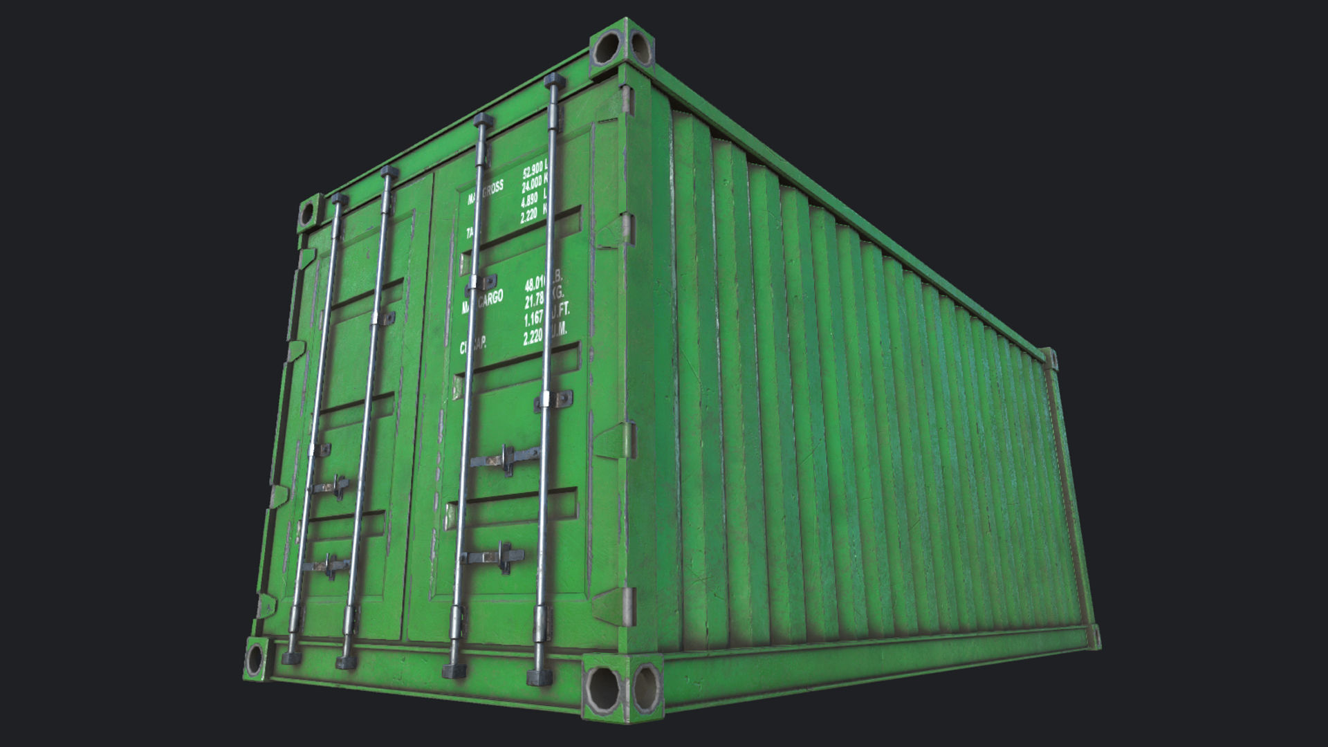 Cargo Container PBR Low-poly 3D model_4
