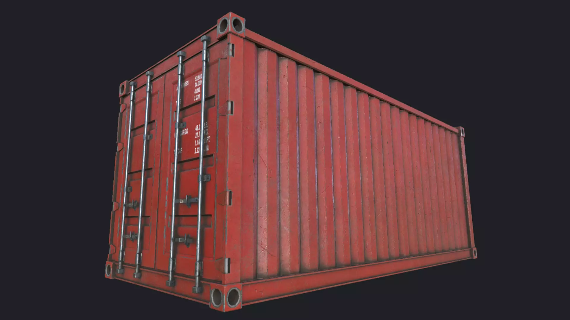 Cargo Container PBR Low-poly 3D model_0