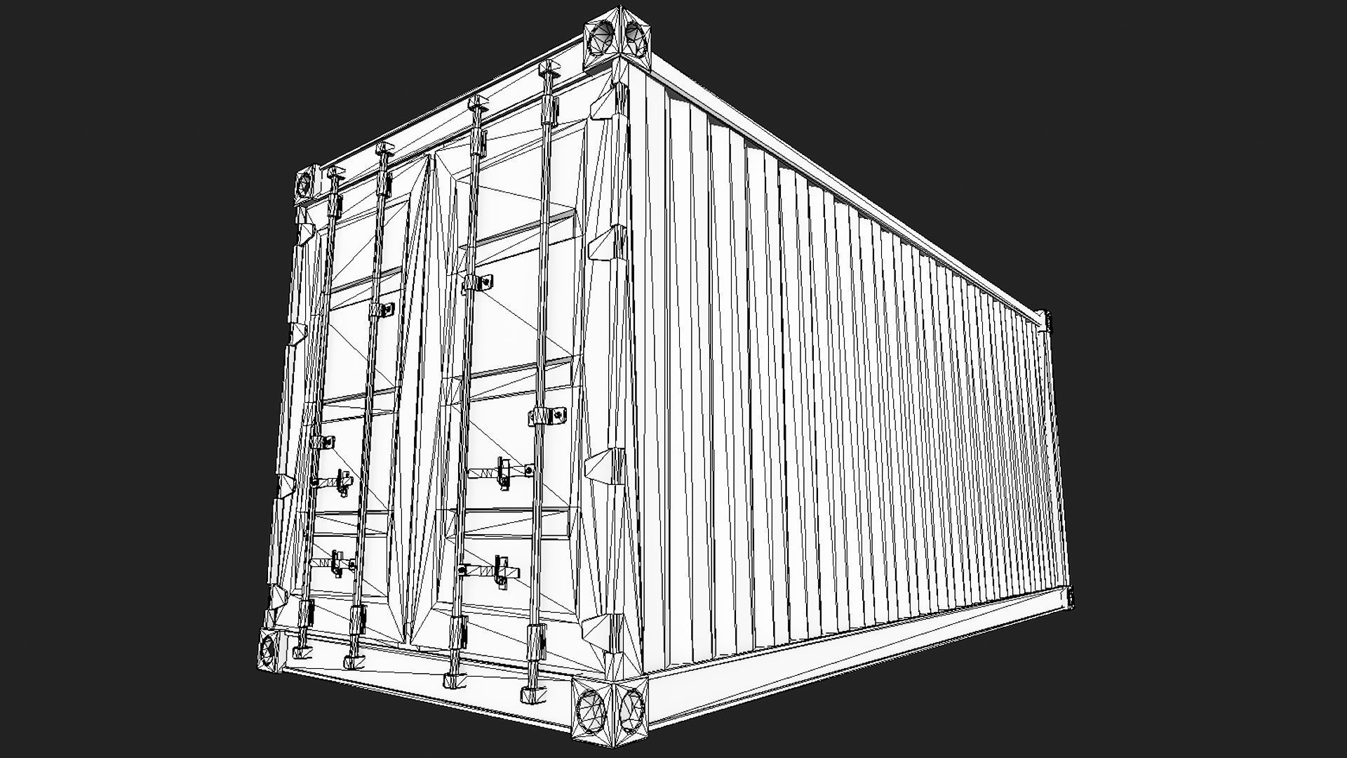 Cargo Container PBR Low-poly 3D model_6