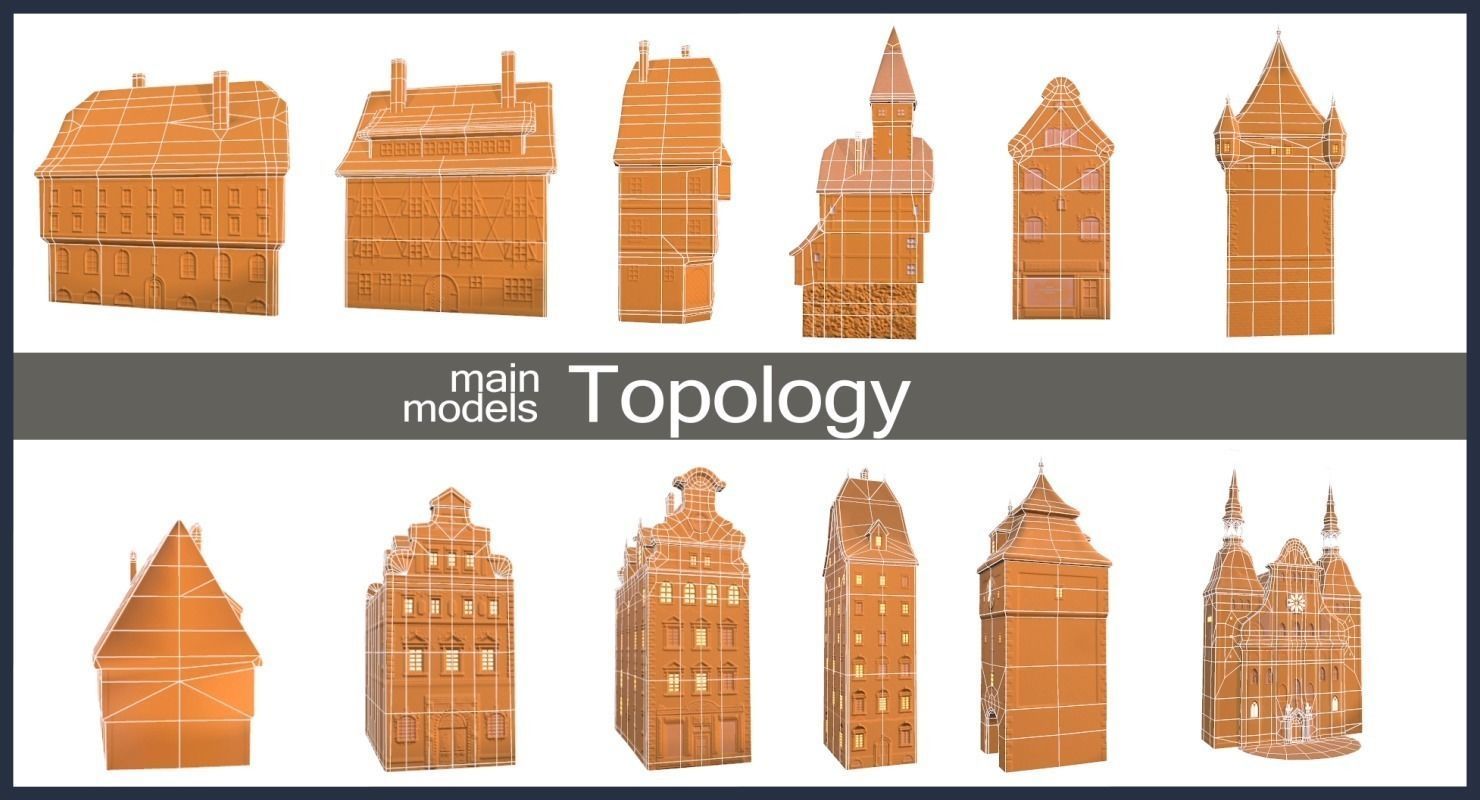 Winter Town Low-poly 3D model_32