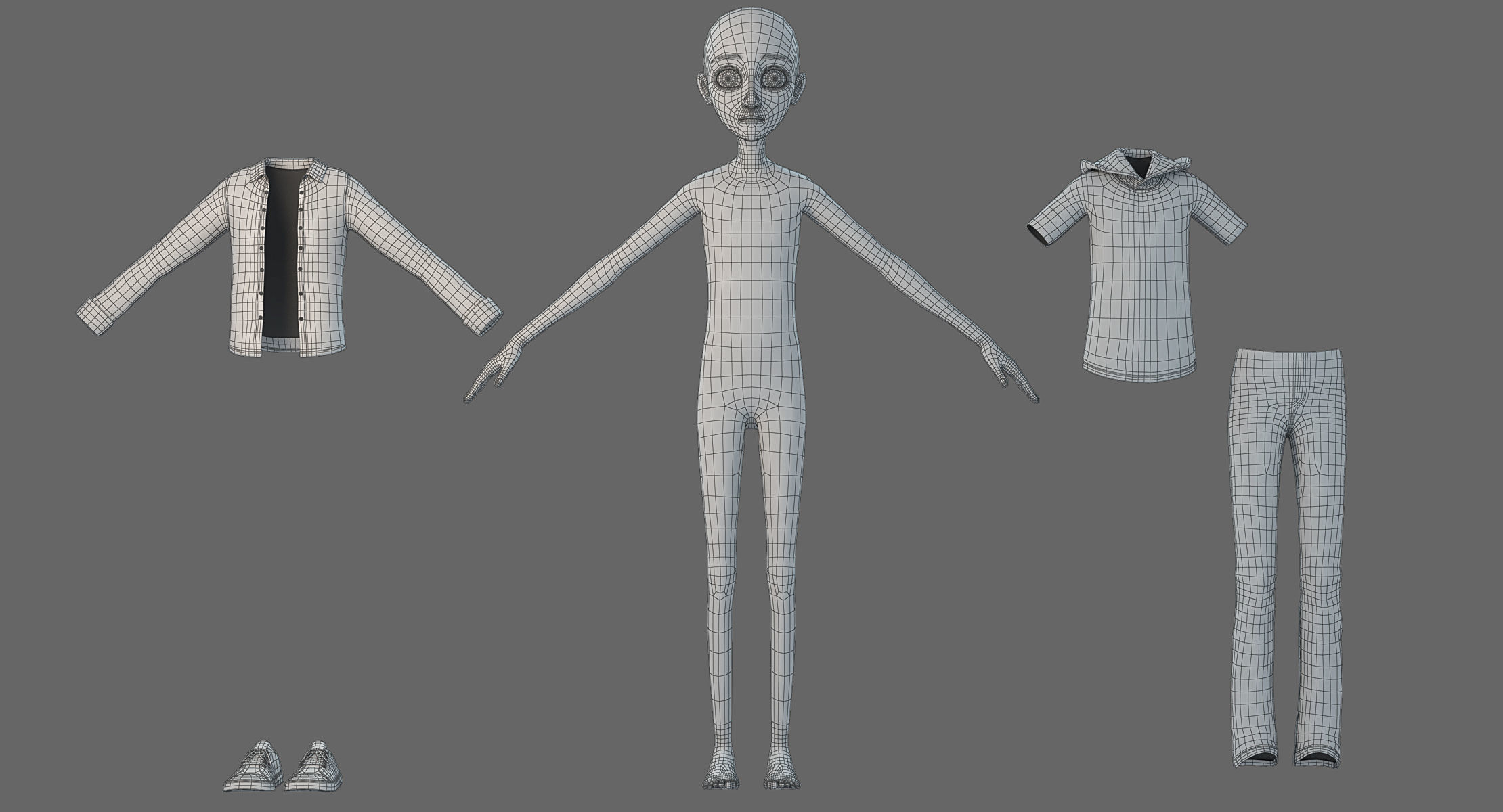 Cartoon Boy NoRig 3D model_25