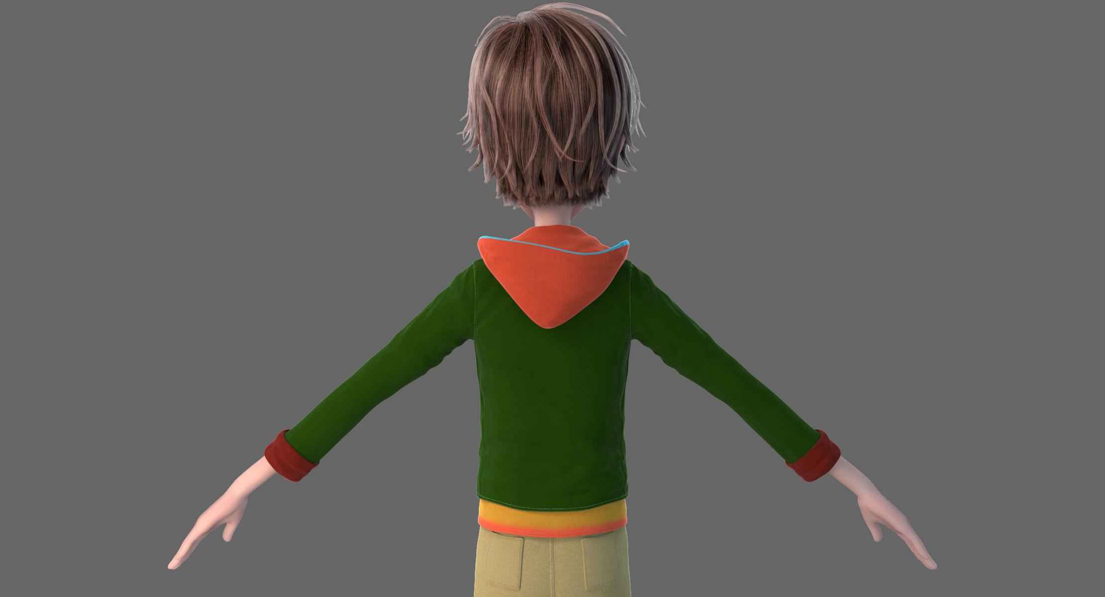 Cartoon Boy NoRig 3D model_12