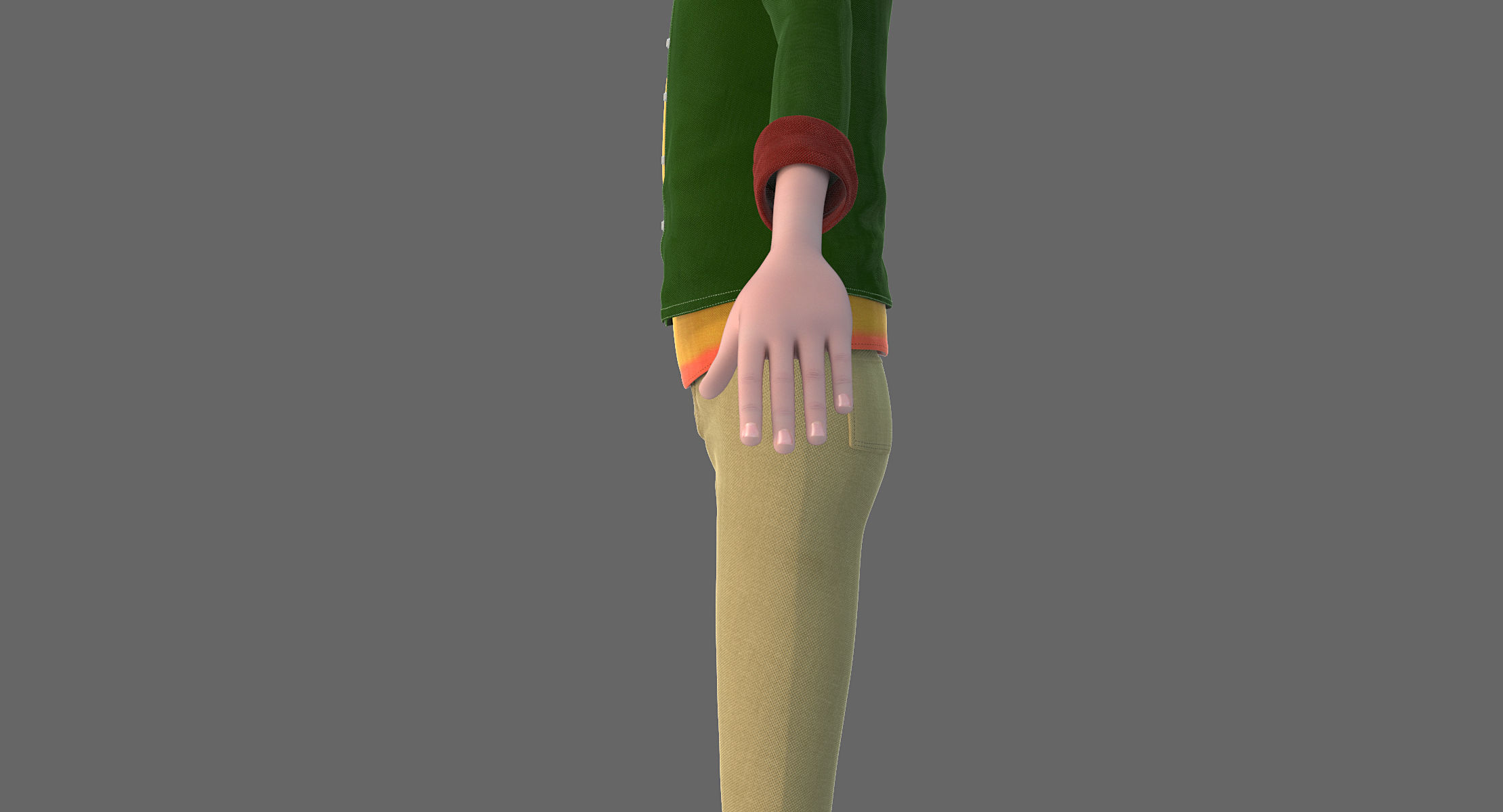 Cartoon Boy NoRig 3D model_7
