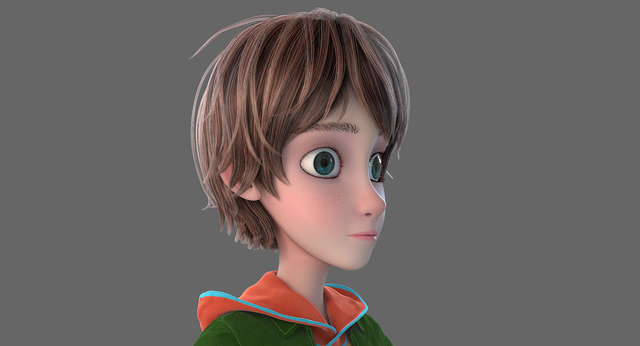 Cartoon Boy NoRig 3D model_3