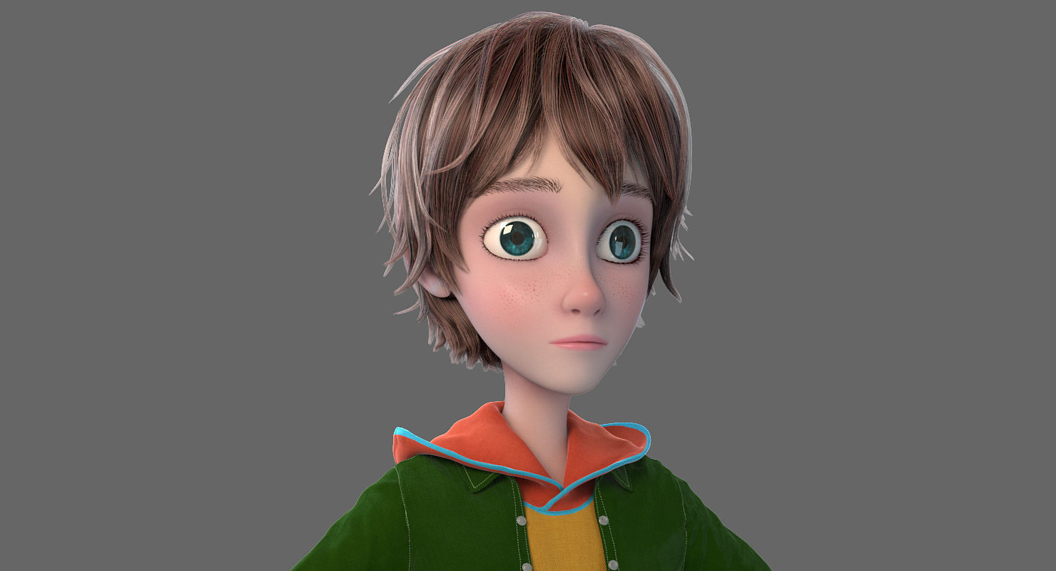 Cartoon Boy NoRig 3D model_1