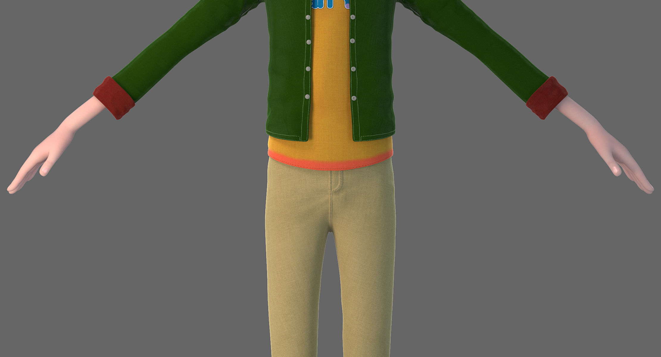 Cartoon Boy NoRig 3D model_6
