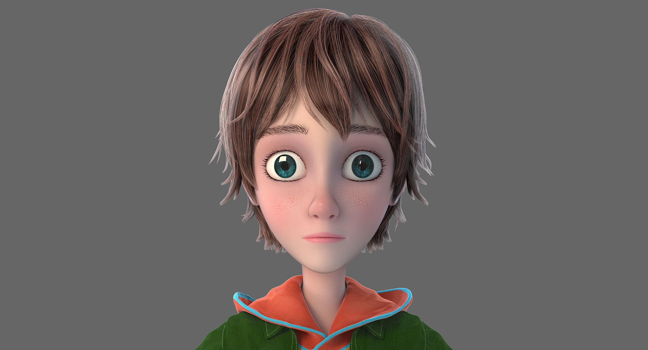 Cartoon Boy NoRig 3D model_2