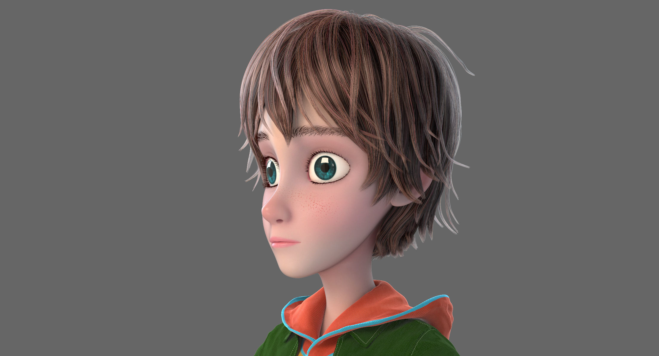 Cartoon Boy NoRig 3D model_4