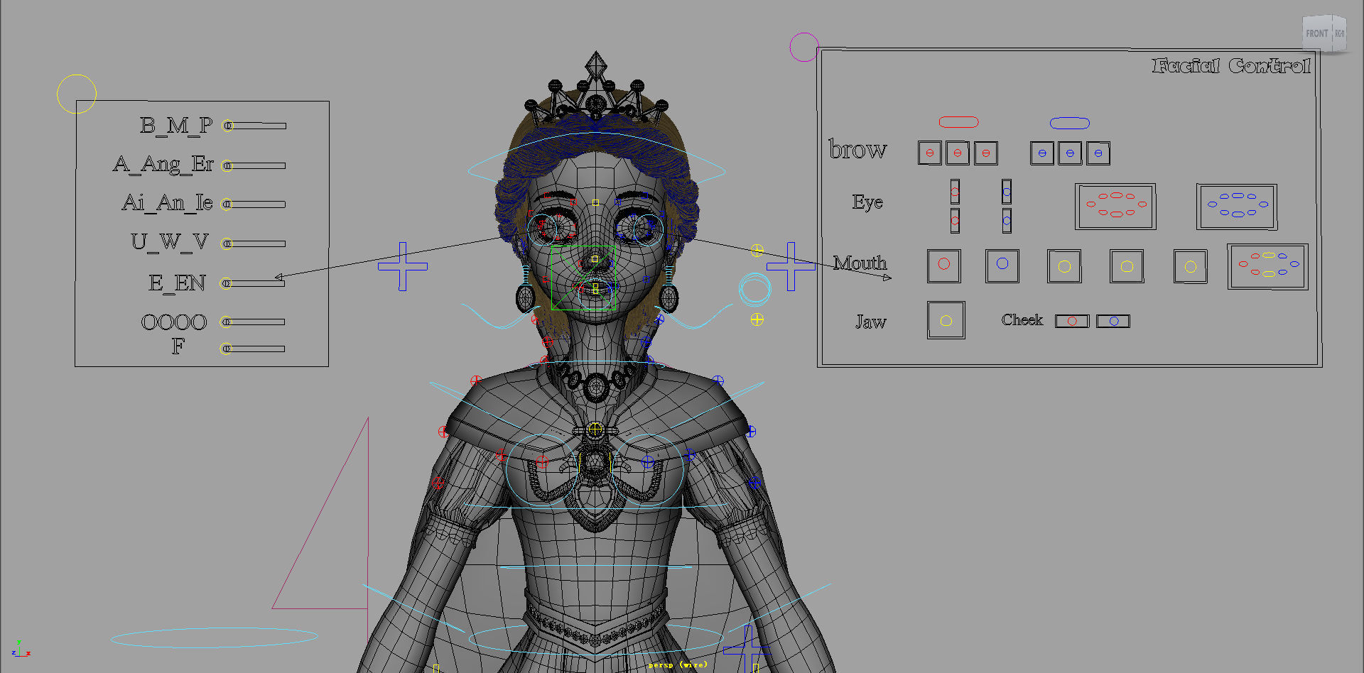 Cartoon Princess Rigged 3D model_11