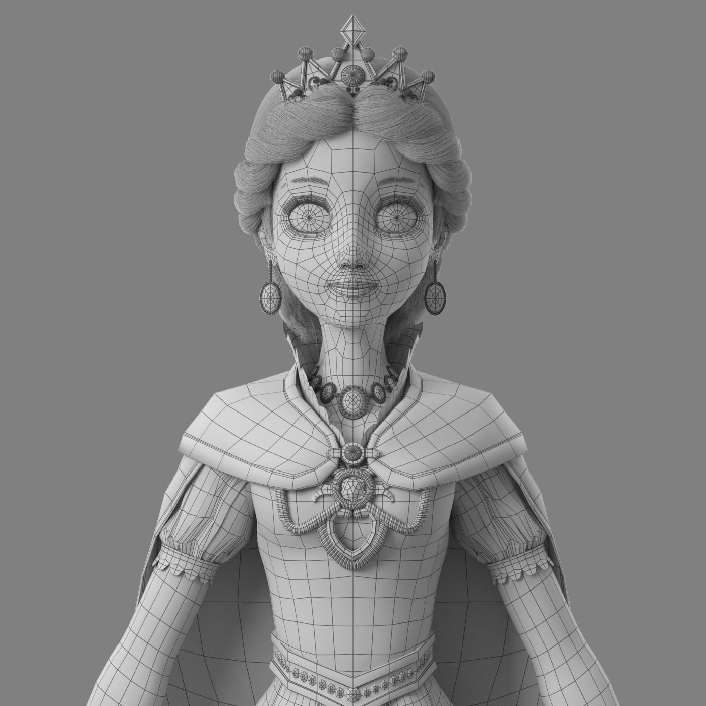 Cartoon Princess Rigged 3D model_5