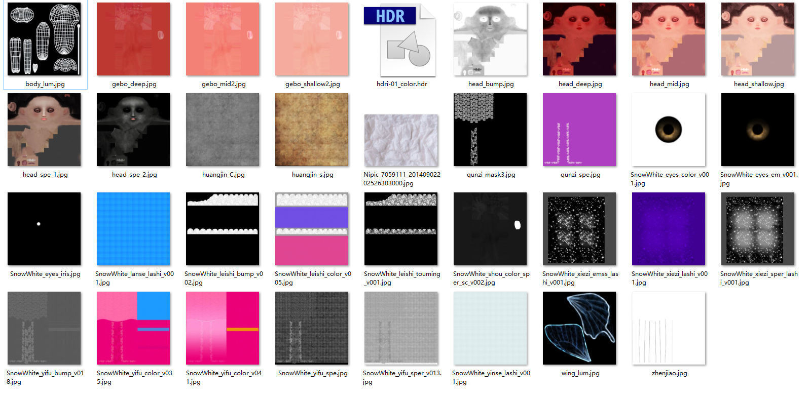 Cartoon Princess Rigged 3D model_9