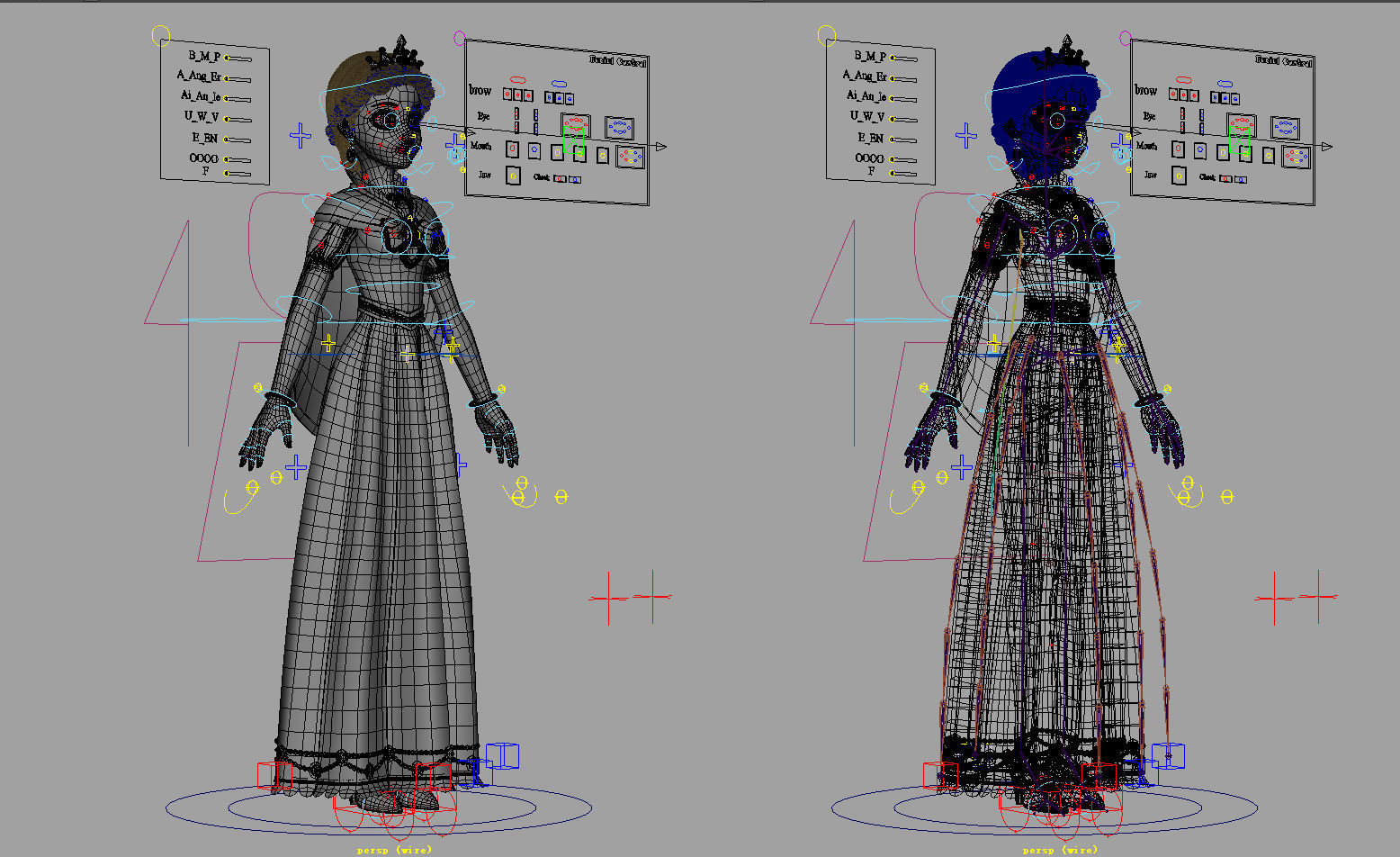 Cartoon Princess Rigged 3D model_12